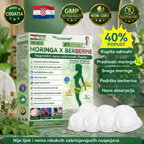 Službena trgovina | 👩‍⚕️Luxarise® Moringa i Berberin 10-u-1 napredni nano flaster s mikroiglama (jednom dnevno, vidljive promjene za 7 dana) ✅Pretilost, dijabetes, apneja u snu i problemi sa zglobovima🥦
